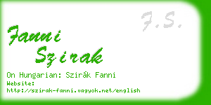 fanni szirak business card